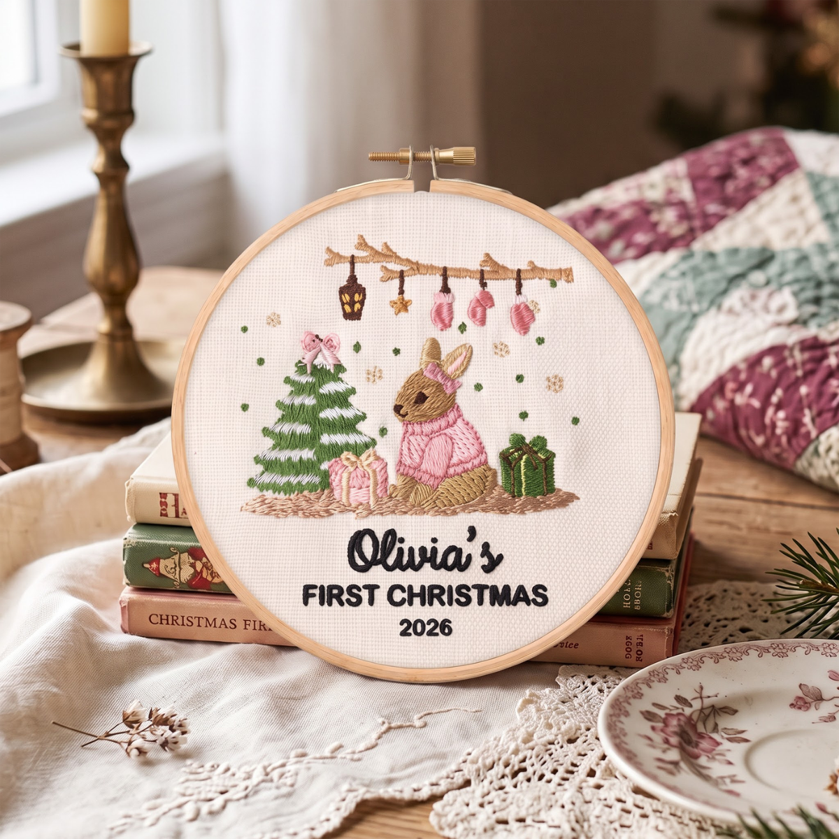 Personalized Embroidered Babys First