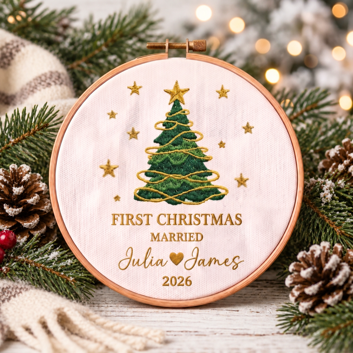 Personalized First Christmas Embroidered