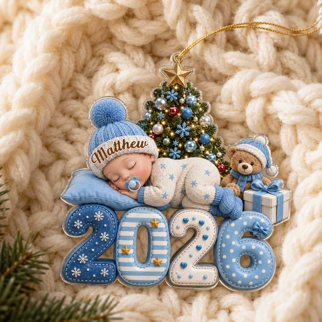 Personalized Baby's First Christmas Acrylic Ornament, Custom Baby Name 2026 Ornament, Baby Newborn Christmas Keepsake, New Parents Gift