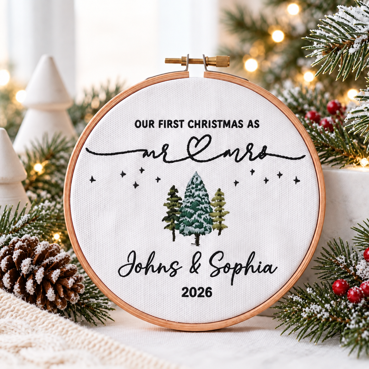 Personalized First Christmas Embroidered