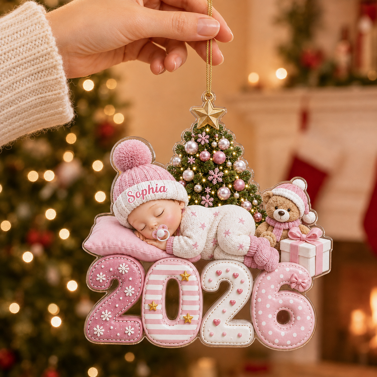 Personalized Baby's First Christmas Acrylic Ornament, Custom Baby Name 2026 Ornament, Baby Newborn Christmas Keepsake, New Parents Gift