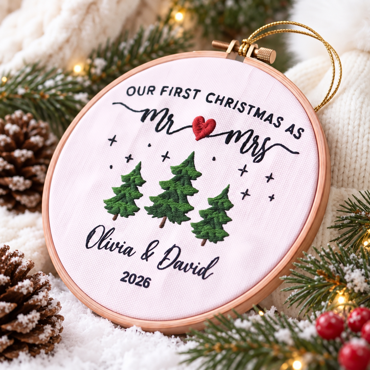 Personalized First Christmas Embroidered