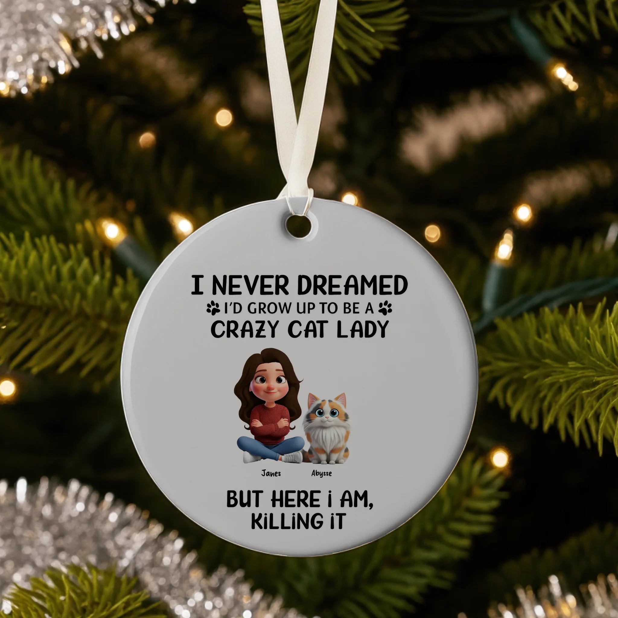 [Sample campaign] Woman and Dog Clipart - Ornament