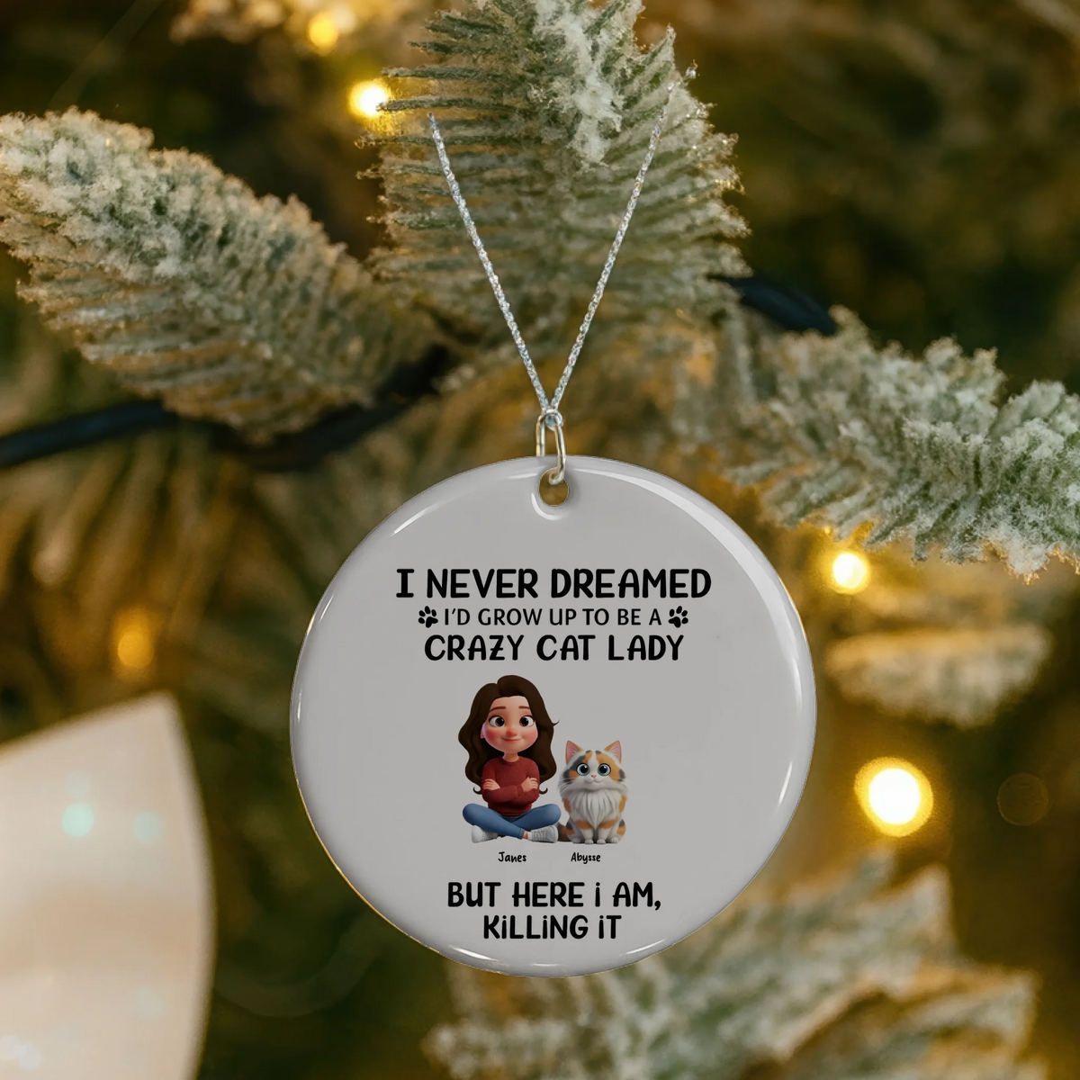 [Sample campaign] Woman and Dog Clipart - Ornament