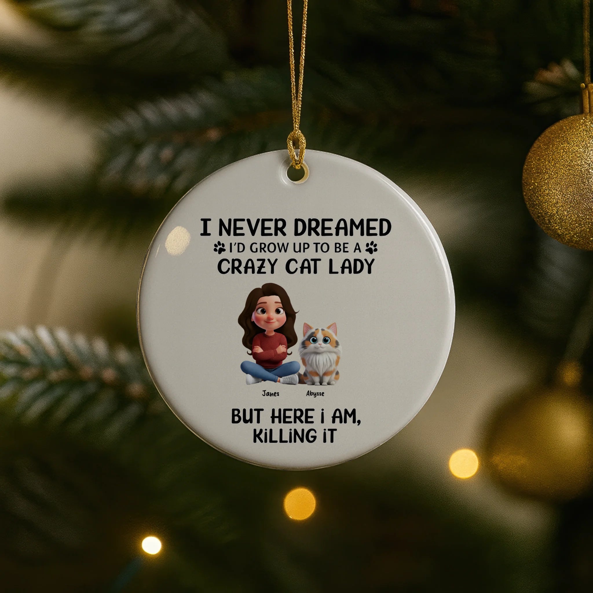 [Sample campaign] Woman and Dog Clipart - Ornament