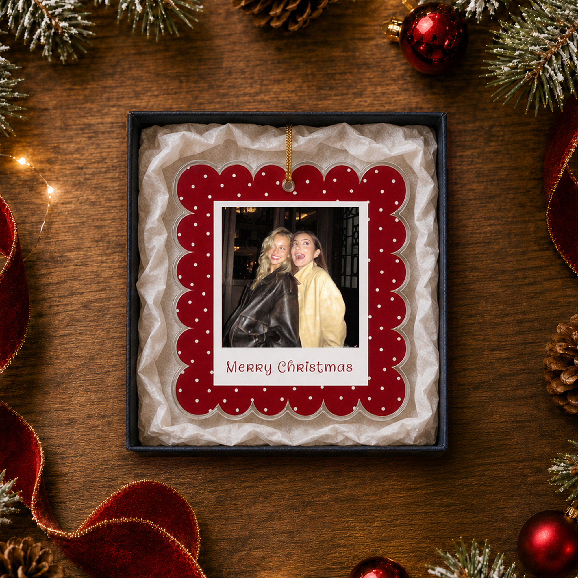 Personalized Photo Strip Christmas Ornament, Custom Family Photo Frame Ornament, Gift For Boyfriend, Besties Ornament Gift, Family Keepsake