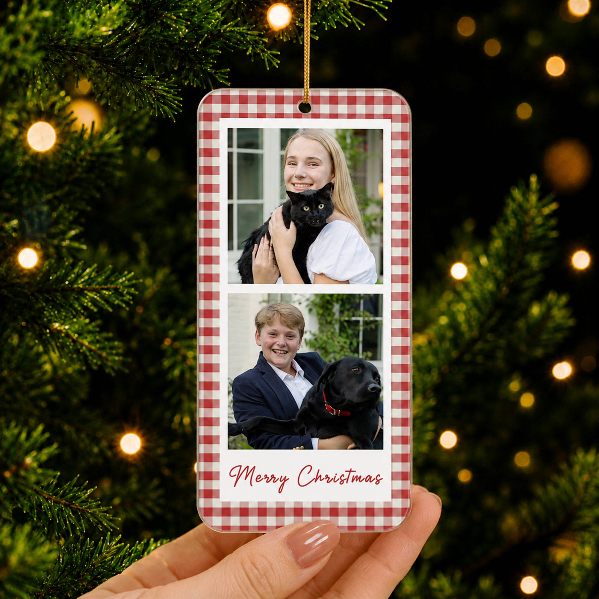 Personalized Photo Strip Christmas Ornament, Custom Family Photo Frame Ornament, Gift For Boyfriend, Besties Ornament Gift, Family Keepsake