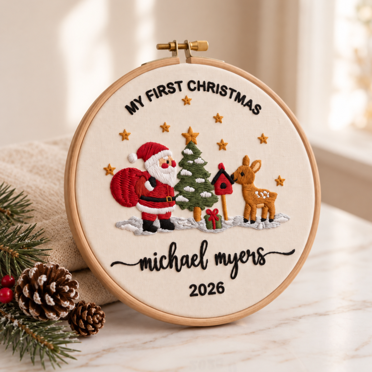 Personalized Embroidered Babys First