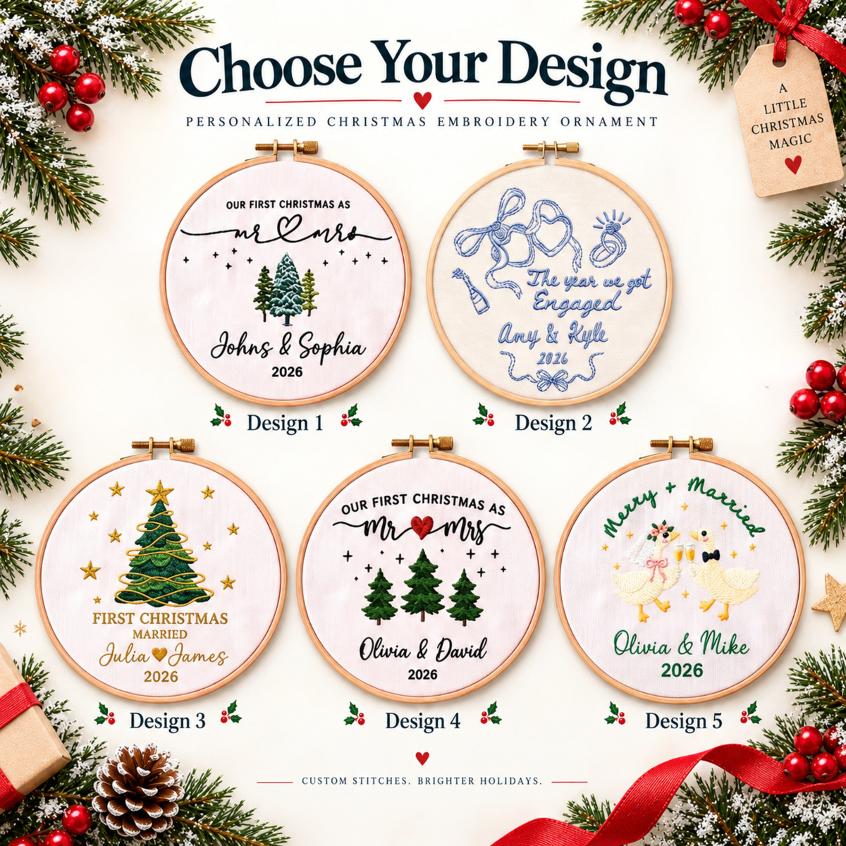 Personalized First Christmas Embroidered