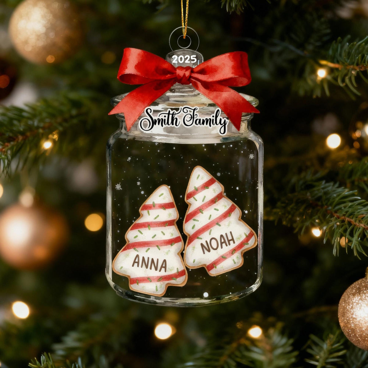 Personalized Family Christmas Ornament, Cookie Jar Keepsake