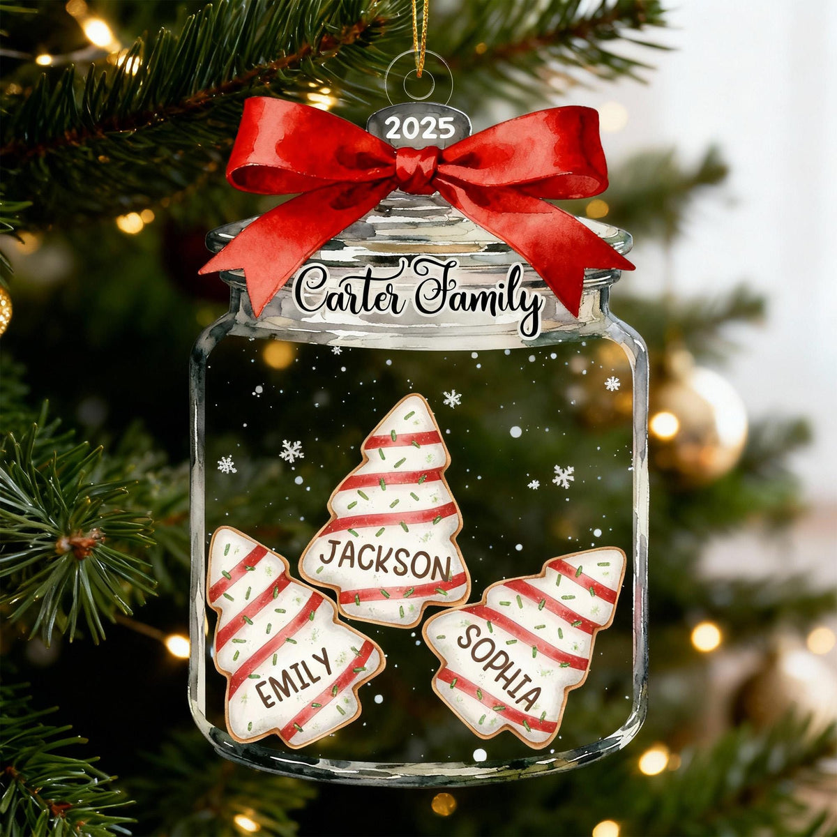 Personalized Family Christmas Ornament, Cookie Jar Keepsake