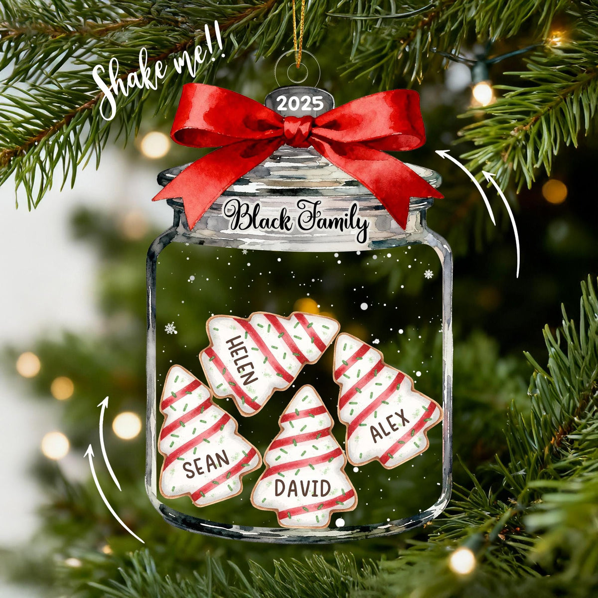 Personalized Family Christmas Ornament, Cookie Jar Keepsake