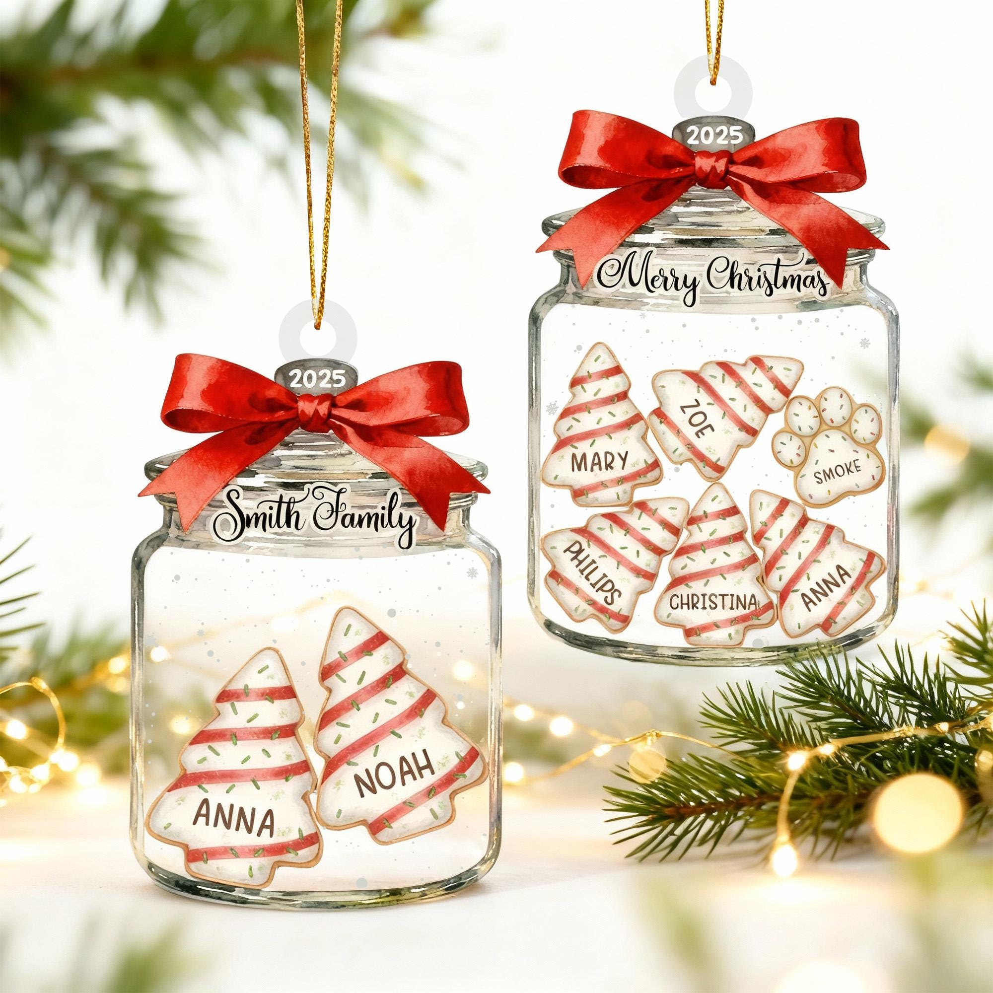 Personalized Family Christmas Ornament, Cookie Jar Keepsake