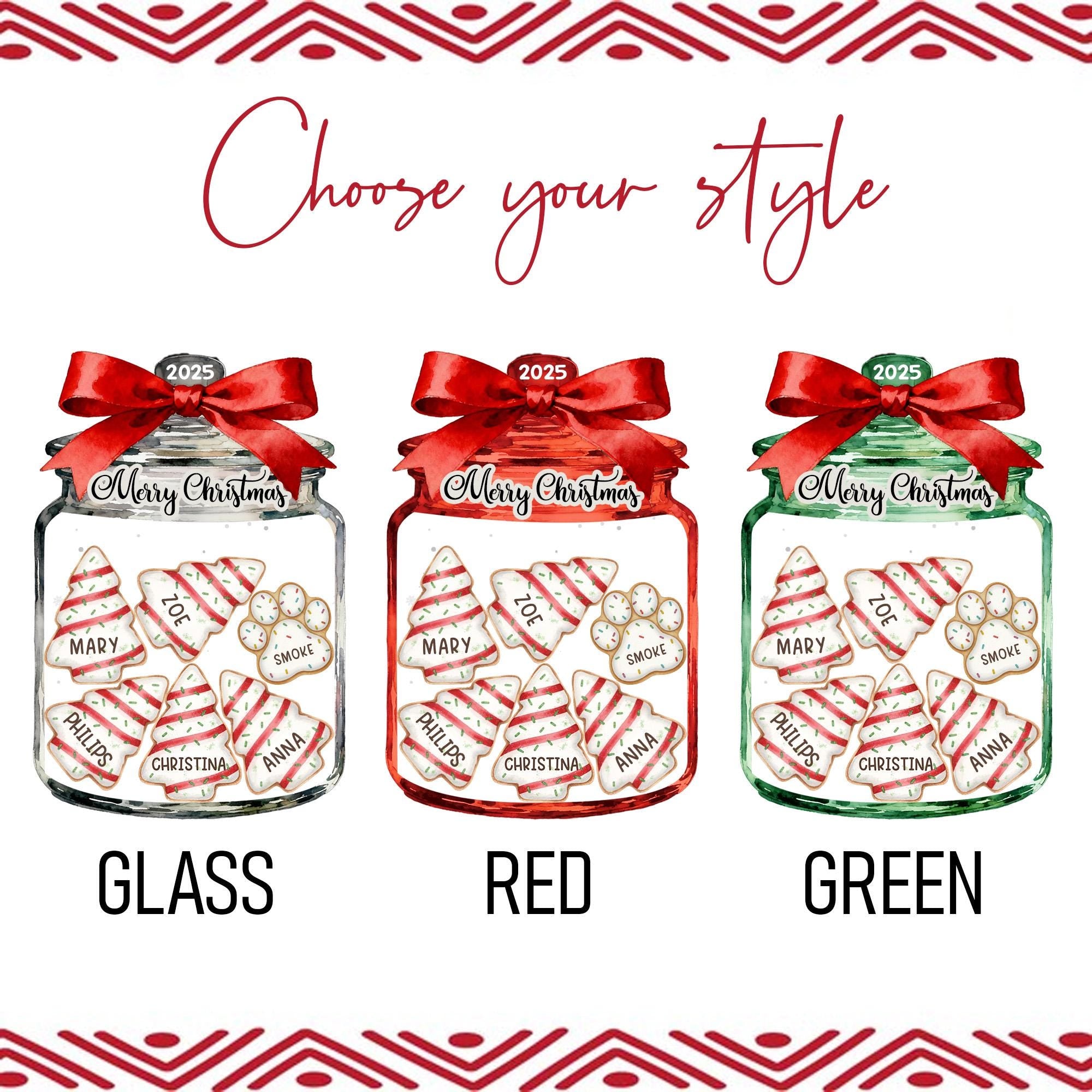 Personalized Family Christmas Ornament, Cookie Jar Keepsake