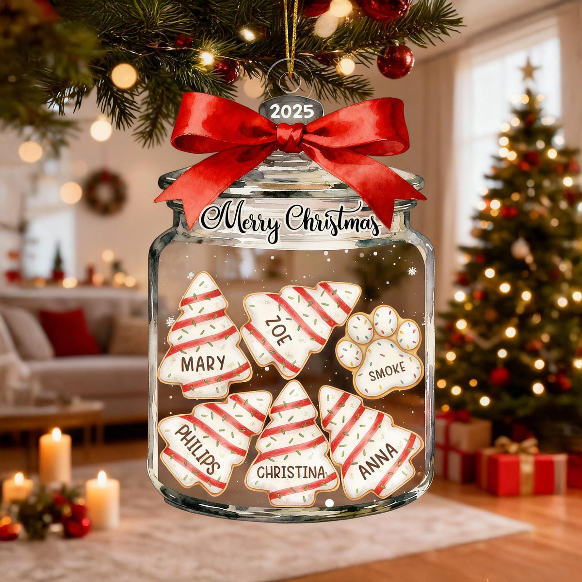 Personalized Family Christmas Ornament, Cookie Jar Keepsake