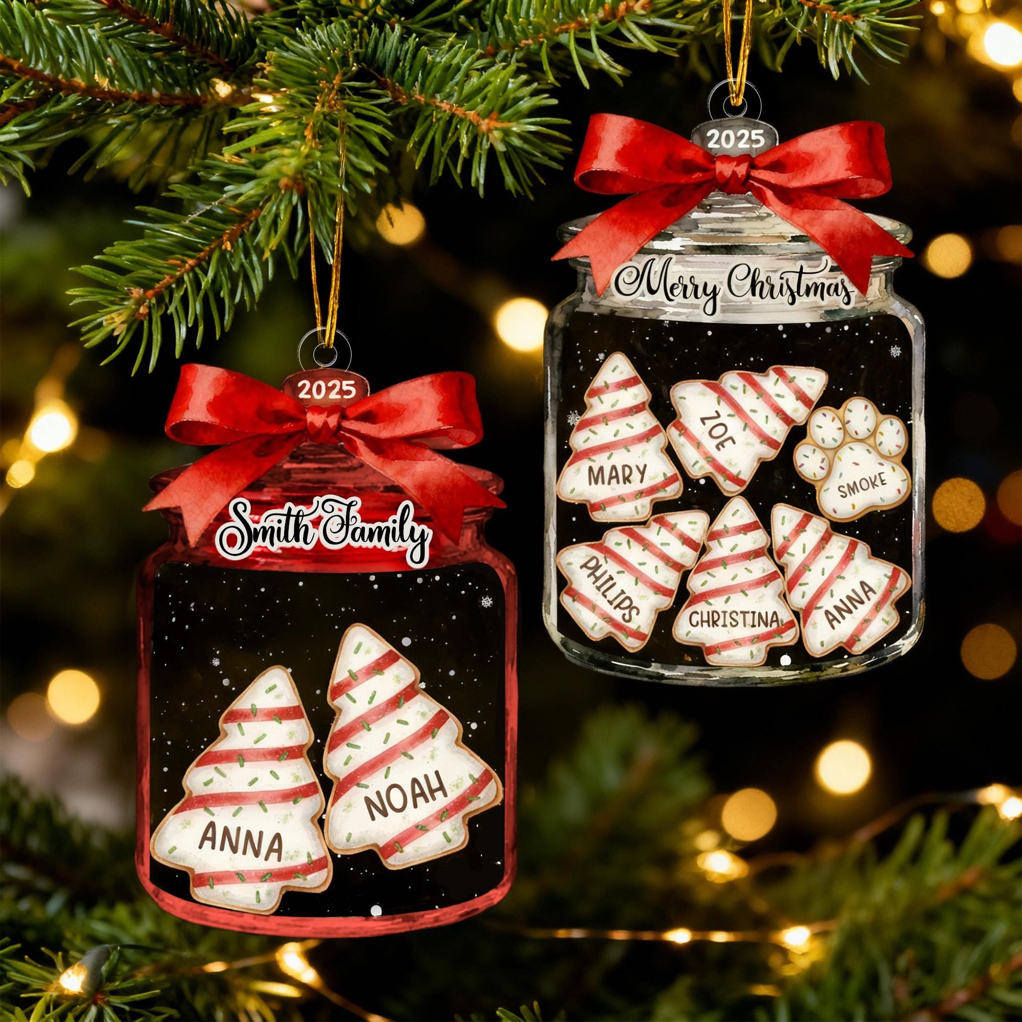 Personalized Family Christmas Ornament, Cookie Jar Keepsake