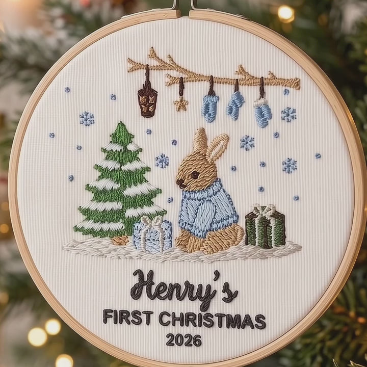 Personalized First Christmas Embroidered